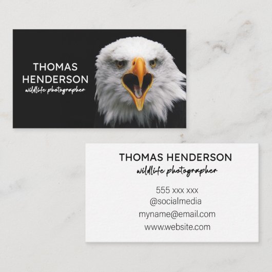 Bald Eagle Wildlife Photographer名刺 名刺 (正面/裏面)