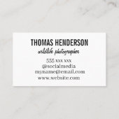 Bald Eagle Wildlife Photographer名刺 名刺 (裏面)