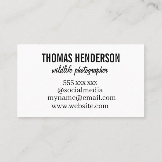 Bald Eagle Wildlife Photographer名刺 名刺 (裏面)