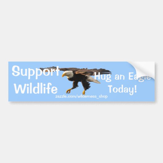 BALD EAGLE Wildlife Supporter おもしろい Bumperシール バンパーステッカー (正面)