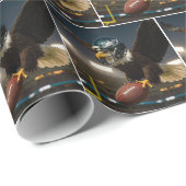 Bald Eagle With a Football and Helmet ラッピングペーパー (ロールコーナー)