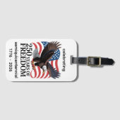 Bald Eagle with American Flag 250 Years of Freedom ラゲッジタグ (正面横)