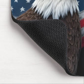 Bald Eagle with American Flag 4th of July Art マウスパッド (コーナー)