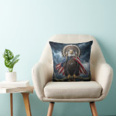 Bald Eagle With American Flag Cape and Headdress クッション (椅子)