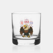 Bald Eagle with Fireworks- USA 250年1776-2026 ウイスキーグラス (裏面)