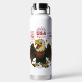 Bald Eagle with Fireworks- USA 250年1776-2026 ウォーターボトル (背面)