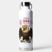 Bald Eagle with Fireworks- USA 250年1776-2026 ウォーターボトル (正面)