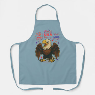 Bald Eagle with Fireworks- USA 250年1776-2026 エプロン