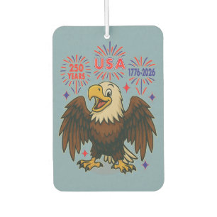 Bald Eagle with Fireworks- USA 250年1776-2026 カーエアーフレッシュナー