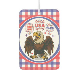 Bald Eagle with Fireworks- USA 250年1776-2026 カーエアーフレッシュナー