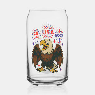 Bald Eagle with Fireworks- USA 250年1776-2026 ガラス缶