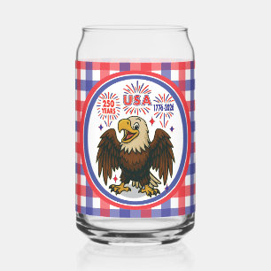 Bald Eagle with Fireworks- USA 250年1776-2026 ガラス缶