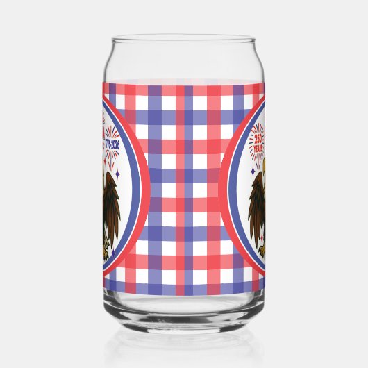 Bald Eagle with Fireworks- USA 250年1776-2026 ガラス缶 (左)