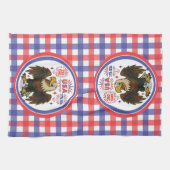 Bald Eagle with Fireworks- USA 250年1776-2026 キッチンタオル (横)