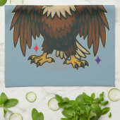 Bald Eagle with Fireworks- USA 250年1776-2026 キッチンタオル (折り畳み)