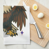 Bald Eagle with Fireworks- USA 250年1776-2026 キッチンタオル (四つ折り)