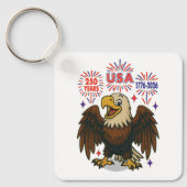 Bald Eagle with Fireworks- USA 250年1776-2026 キーホルダー (正面)