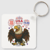 Bald Eagle with Fireworks- USA 250年1776-2026 キーホルダー (裏面)