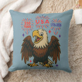 Bald Eagle with Fireworks- USA 250年1776-2026 クッション (ブランケット)