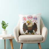 Bald Eagle with Fireworks- USA 250年1776-2026 クッション (椅子)
