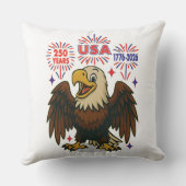 Bald Eagle with Fireworks- USA 250年1776-2026 クッション (裏面)
