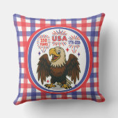 Bald Eagle with Fireworks- USA 250年1776-2026 クッション (裏面)