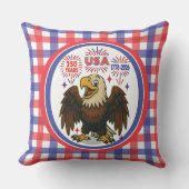 Bald Eagle with Fireworks- USA 250年1776-2026 クッション (正面)