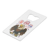Bald Eagle with Fireworks- USA 250年1776-2026 クレジットカード栓抜き (裏面アングル)
