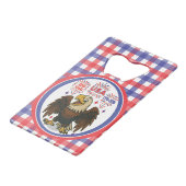 Bald Eagle with Fireworks- USA 250年1776-2026 クレジットカード栓抜き (正面アングル)