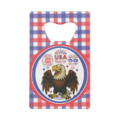 Bald Eagle with Fireworks- USA 250年1776-2026 クレジットカード栓抜き (裏面)
