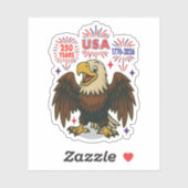 Bald Eagle with Fireworks- USA 250年1776-2026 シール (シート)