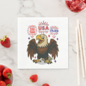Bald Eagle with Fireworks- USA 250年1776-2026 スタンダードランチョンナプキン (インサイチュ)