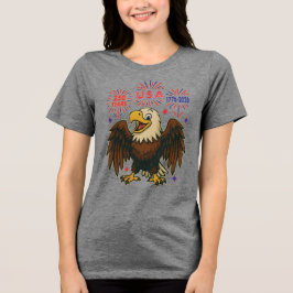 Bald Eagle with Fireworks- USA 250年1776-2026 トライブレンドＴシャツ