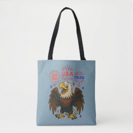 Bald Eagle with Fireworks- USA 250年1776-2026 トートバッグ
