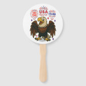 Bald Eagle with Fireworks- USA 250年1776-2026 ハンドファン (正面)