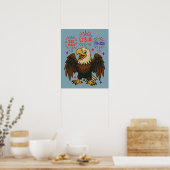 Bald Eagle with Fireworks- USA 250年1776-2026 ポスター (キッチン)