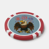 Bald Eagle with Fireworks- USA 250年1776-2026 ポーカーチップ (シングル)