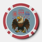 Bald Eagle with Fireworks- USA 250年1776-2026 ポーカーチップ (裏面)