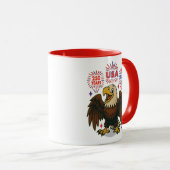 Bald Eagle with Fireworks- USA 250年1776-2026 マグカップ (正面右)
