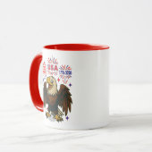 Bald Eagle with Fireworks- USA 250年1776-2026 マグカップ (正面左)