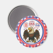 Bald Eagle with Fireworks- USA 250年1776-2026 マグネット (正面/裏面)