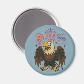 Bald Eagle with Fireworks- USA 250年1776-2026 マグネット (正面/裏面)