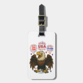 Bald Eagle with Fireworks- USA 250年1776-2026 ラゲッジタグ (正面縦)