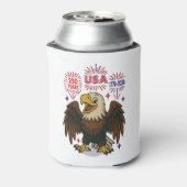 Bald Eagle with Fireworks- USA 250年1776-2026 缶クーラー (缶裏面)
