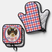 Bald Eagle with Fireworks- USA 250年1776-2026 鍋つかみ&鍋敷きセット (正面/裏面)