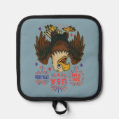 Bald Eagle with Fireworks- USA 250年1776-2026 鍋敷き (正面)