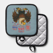 Bald Eagle with Fireworks- USA 250年1776-2026 鍋敷き (正面/裏面)