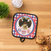 Bald Eagle with Fireworks- USA 250年1776-2026 鍋敷き (トップダウン)