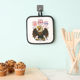 Bald Eagle with Fireworks- USA 250年1776-2026 鍋敷き