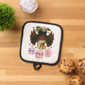 Bald Eagle with Fireworks- USA 250年1776-2026 鍋敷き (トップダウン)